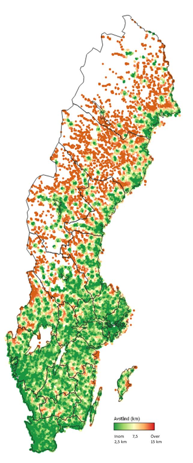 Bilaga 2- Avstånd till tätort för icke