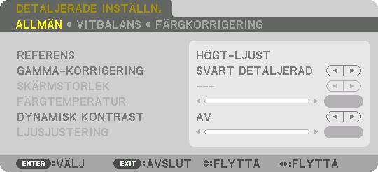 5. Använda skärmmenyn [DETALJERADE INSTÄLLN.