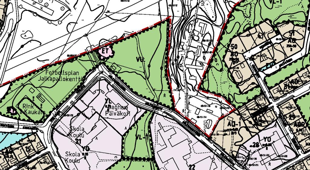Bilaga Ändring av detaljplan, Smedsby skolcentrum Bild. Detaljplansammanställning.