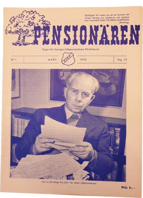 Ivar Lo Johansson medverkade vid flera tillfällen i förbundets tidning Pensionären där han bland annat kritiserade