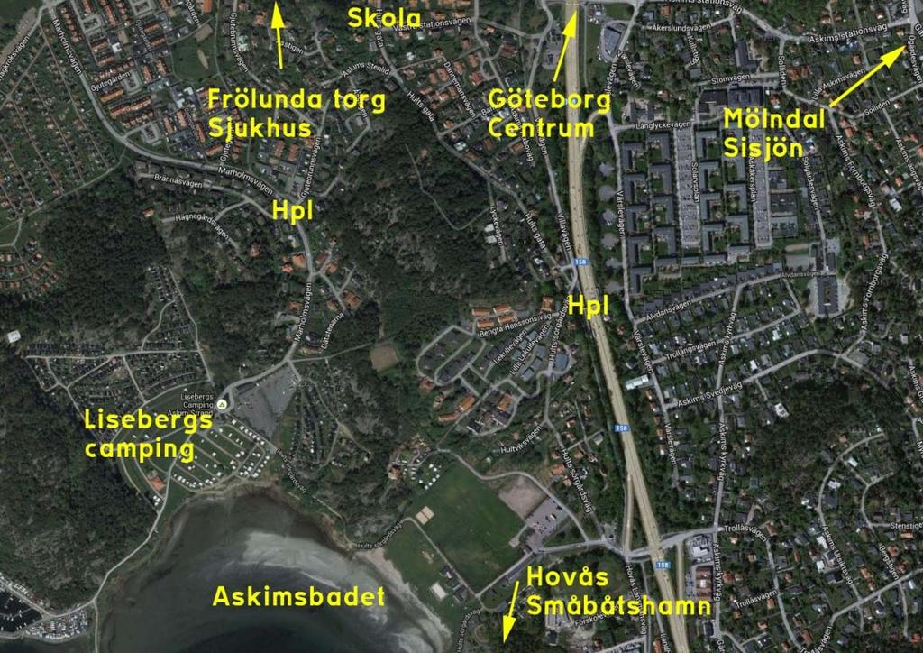 2.2 Samhällspåverkande faktorer 2.2.1 Stadskaraktär Området ligger norr om Askimsviken, mellan badplatsen och campingen och är i dagsläget oexploaterat med endast grönområde samt en fotbollsplan.
