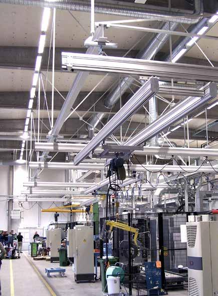 egenvikt samt maximal styrka och vridstyvhet. Den låga egenvikten gör Mechrail till ett mycket lätt hanterligt och ergonomiskt travers system. Mechrail är ryggraden i många material hanterings system.