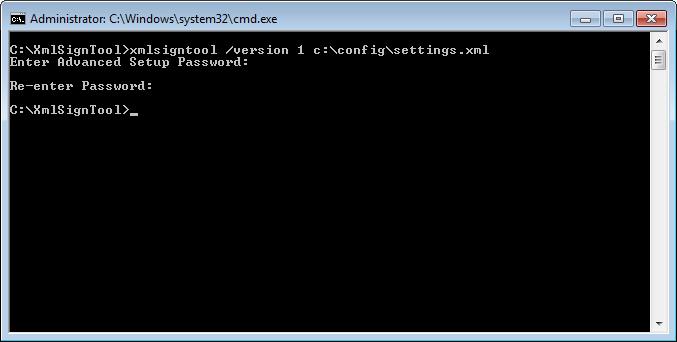1. Hämta den körbara ﬁlen XmlSignTool. 2. Öppna en Windows-kommandoprompt (cmd) med Kör som administratör. 3. Navigera till platsen där du vill spara xmlsigntool.exe 4.