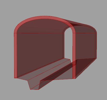6.1 Modellering av en komplex tunnelgeometri figur 6.2 figur med en tunnelgeometri och vilka parametrar som går att justera. figur 6.2 visar resultatet från det första momentet som beskrevs i avsnitt 5.