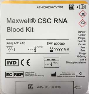 7. Instrumentkörning Metoden Maxwell CSC RNA Blood Method kan laddas hem från Promegas webbplats: www.promega.com/ resources/tools/maxwellcscmethod.