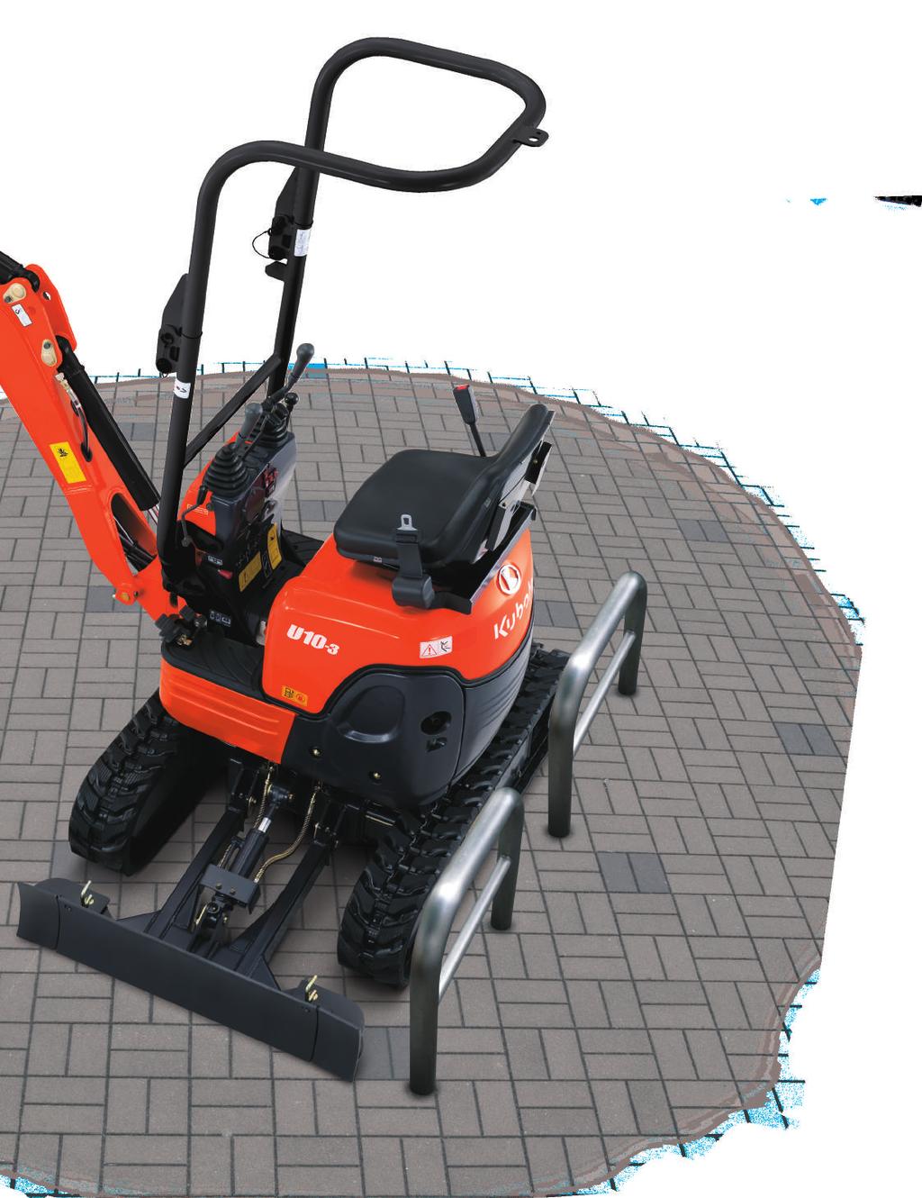 KUBOTA MINIGRÄVARE U- Lyftpunkter För att få in U- i slutna utrymmen och för att underlätta transport är den försedd med tre