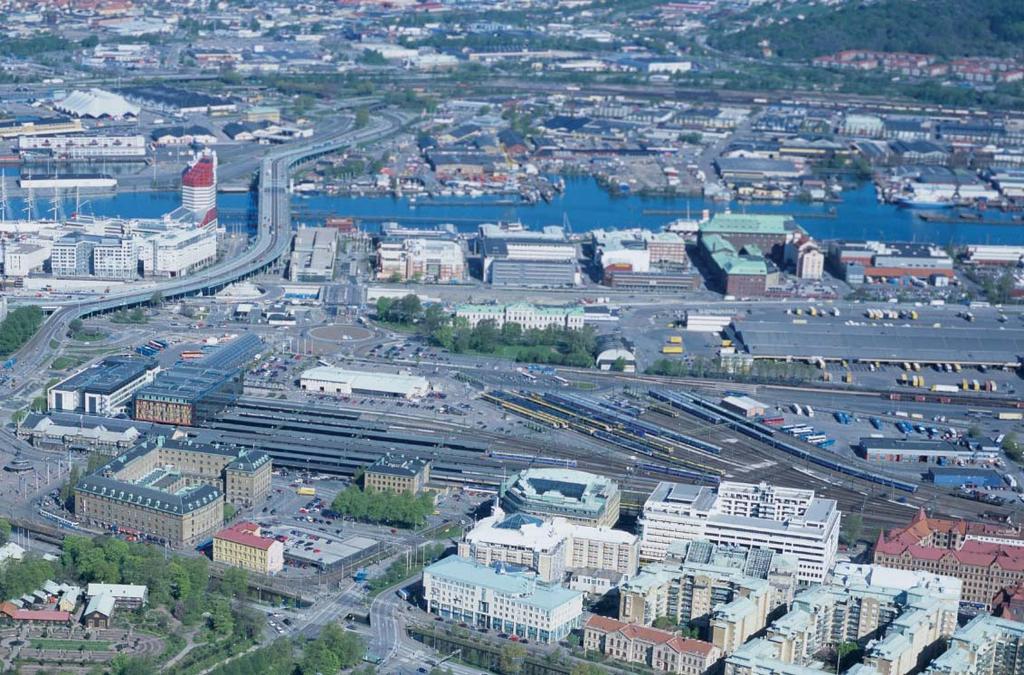 Backaplan Kvillebangården Ringön Göta älv bron Centralstationen Kombiterminalen Figur 6.2.1: Gullbergsvass med Centralstationen samt dagens kombiterminal.