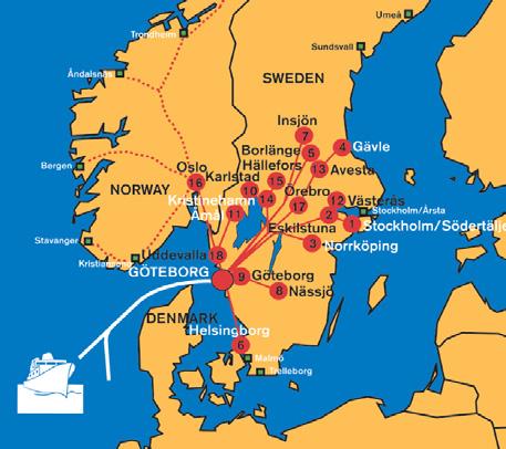 Väg- och järnvägstrafik på Nordatlanten Även Nordatlanten har plankorsningar med tågtrafiken. Gatan korsas regelbundet av tågrörelser mellan Skandiabangården och hamnens spåranläggningar.