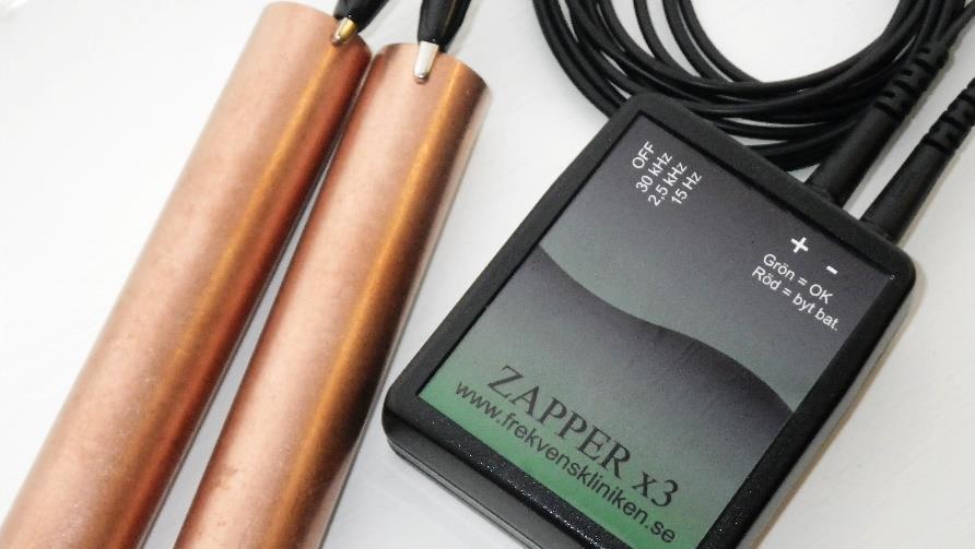 Zapper för behandling En zapper är en liten dosa som ger frekvenser. Hulda Clark konstruerade zappern för allemans frekvensbehandling.