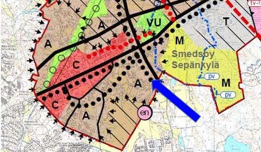 samhällsstruktur och markanvändning, vilken godkändes i kommunfullmäktige den 10.6.2013 85.