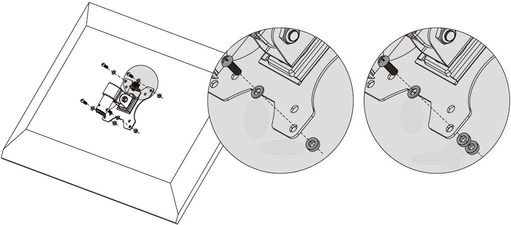 Monitor and the VESA Mount, to ensure it is flat against the