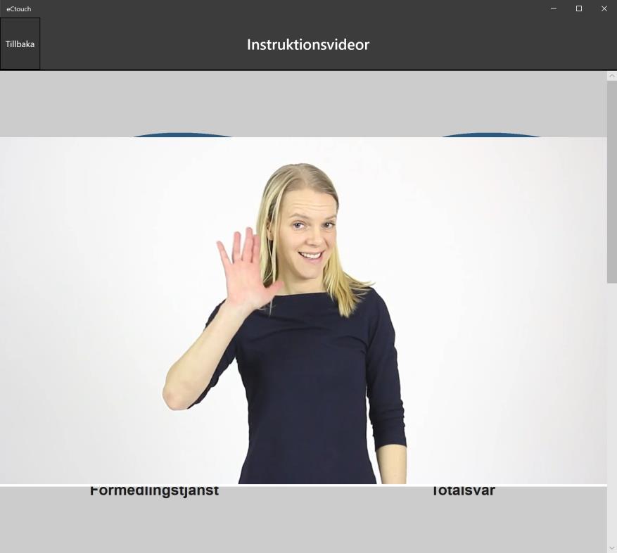 För att spela upp en video klicka på play knapen