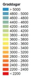 1961-1990 var antalet graddagar 3917.