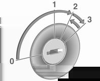 Kontrollamporna lyser och de flesta elektriska funktioner kan användas 3 : motorstart: Släpp nyckeln efter att startförloppet börjat Rattlås Ta ur nyckeln från tändningslåset och vrid ratten tills
