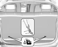 Placera, sätt fast och dra åt det övre spännbandet enligt anvisningarna för bilbarnstolen. Top-tether, fästöglor Bilen har två fästöglor på baksidan av baksätena.