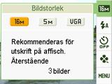 4. Rikta kameran mot motivet. Om kameran identifierar ett mänskligt ansikte, så ställs skärpan in och bibehålls på detta ansikte (s. 40).