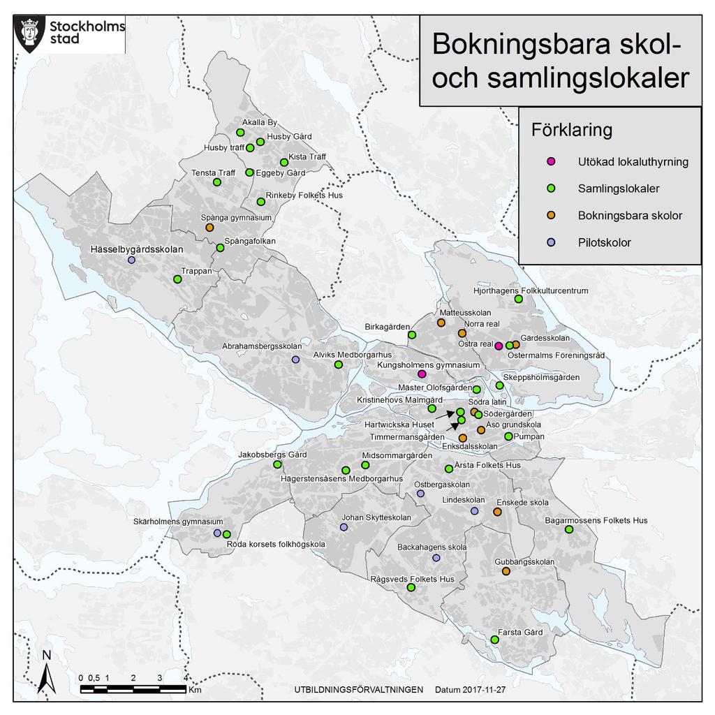 8 (15) pilotskolorna har dragit ut på tiden och lokalerna kommer bli bokningsbara under januari 2018.