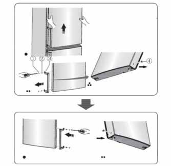 Note: lf your appliance has a door handle, you should reverse this by following the instructions below.