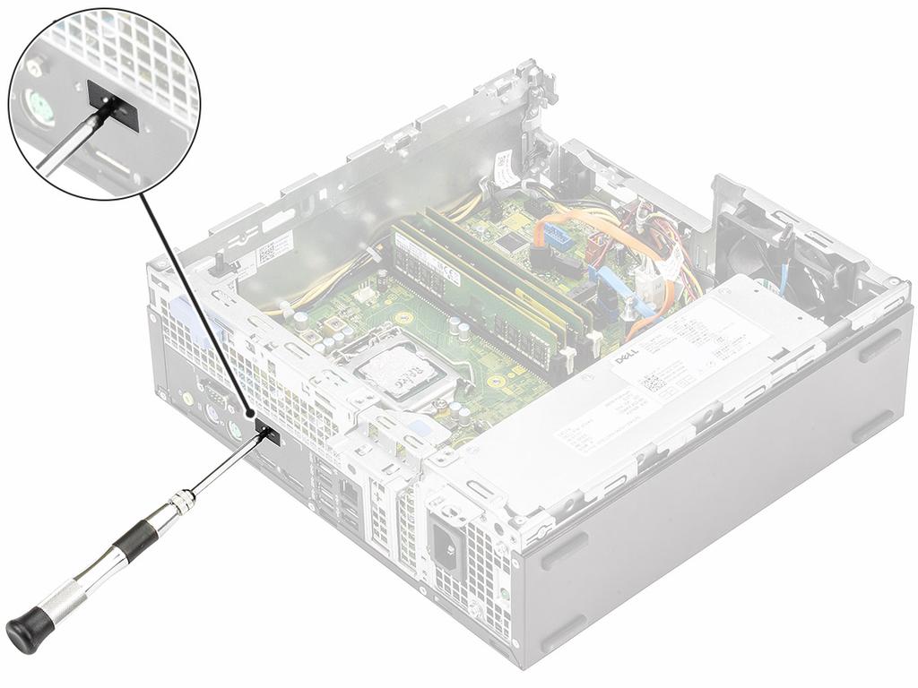 b Anslut USB-typ-C-kortets kabel till kontakten på moderkortet [1].