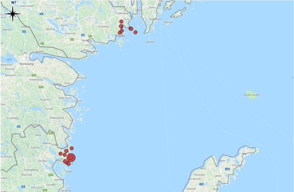 BIOGEOGRAFISK UPPFÖLJNING DAGFJÄRILAR 2017 14 och förekomst av värdväxterna kärleksört och vit fetknopp.