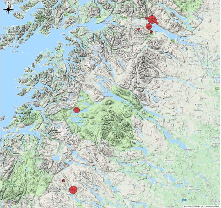 7 BIOGEOGRAFISK UPPFÖLJNING DAGFJÄRILAR 2017 synefjäril inventerades tidigare med olika metoder; med total populationsskattning genom fångst-återfångst-metoden (Blekinge) eller med linjetaxering