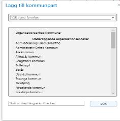 Samtyckesrutan kommer upp automatiskt på högersida. Klicka på för att spara. Klicka på i partsrutorna för att lägga till kommun, primärvård eller specialistmottagning.