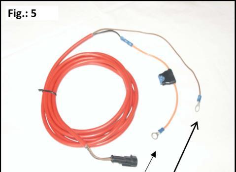 5.5 Elektrisk installation Anslut batterikabeln (med i standardleveransen) direkt till batteriet. Anslut den andra änden till handenheten.