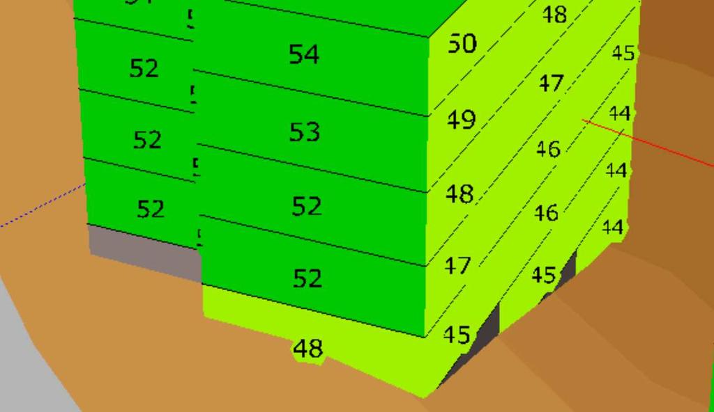 Figur 10 Takplan Hus 1.   Figur 11 Vy från nordväst.