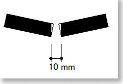 10. DILATATIONSFOGAR Dilatationsfogar skall ha en minsta bredd på min 10 mm. Dilatationsfogar vid liggande montering av EX Series Classic (längd 3030 mm)