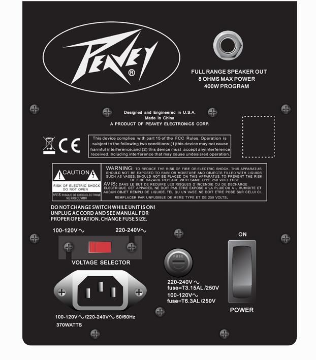 用途 Peavey PV 1015D は サウンド強化システムとしての用途のほかに スピーチ サイドフィルシステム カラオケ 音楽再生など様々な利用法が考えられます Peavey PV