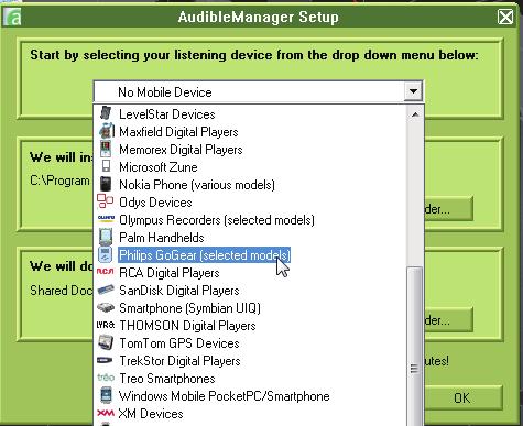 5 Ljudböcker Gå till > [Ljudböcker] för att spela upp böcker i ljudformat som du har laddat ned från www.audible.com. Synka ljudböcker till spelaren Från www.audible.com laddar du ned och installerar AudibleManager-programvaran på datorn.