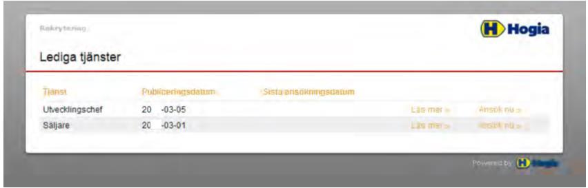 WEBBREKRYTERING Sida 12 När slutdatum i publiceringsperioden har passerats kommer annonsen att tas bort automatiskt från webbsidan.