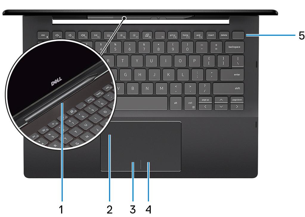 4 USB 3.1-port Gen 1(Type-C)/DisplayPort Anslut kringutrustning såsom externa lagringsenheter, skrivare och externa bildskärmar. Ger dataöverföringshastigheter på upp till 5 Gbit/s.