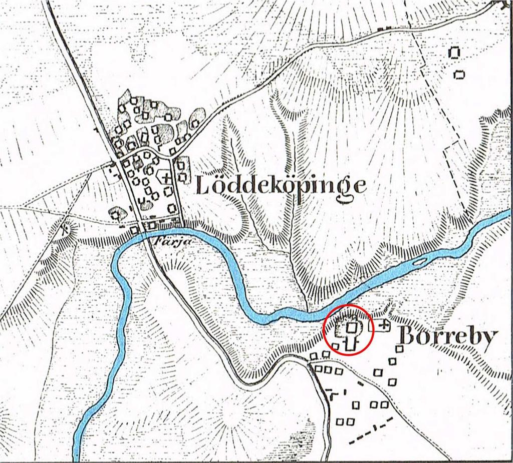 Borgeby bytomt är belägen på en höjdrygg belägen på båda sidor om Borgeby slottsväg söder om Lödde å. Mot söder, öster, väster men framför all mot norr och Lödde å sluttar marken.