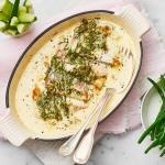 Huvudrätt Secondi Piatti Gratin di Pesce con Limone e Basilico, Fiskgratäng med citron och basilika Recept för 4 personer Ingredienser 4 port ris eller annat gryn alternativt potatis om man tycker