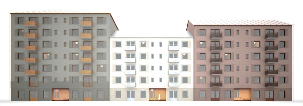02 gestaltningsdelar utvändigt Bredare omfattning (ca 400mm) ALTERNATIV FÖR FÖNSTER OCH FÖNSTEROMFATTNINGAR Alternativt utförande av fönster och fönsteromfattningar bör testas för att ge ett