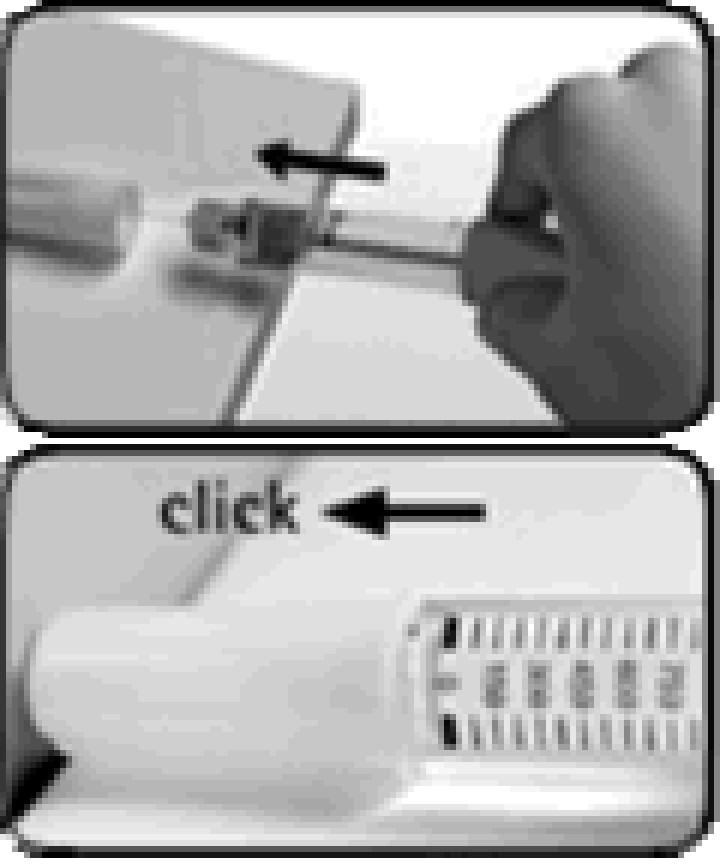 Slutför en ofullständig injektion (endast vid behov). Doseringsfönstret visar hur stor mängd som återstår att injicera med en ny injektionspenna.