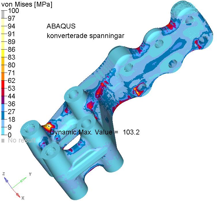4 MPa Figur 20: Bilderna visar von Mises spänningar vid maxlast. 6.