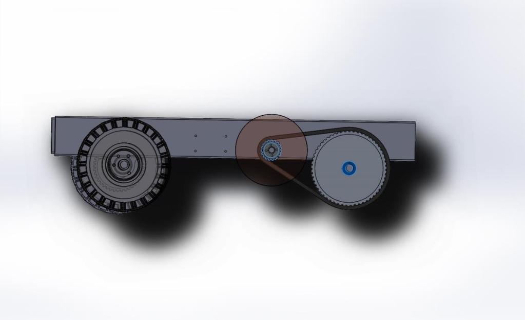 Figur 7. Bromsskiva parallell med roterande axel. 3.3.1.2 Flera magneter I konceptförslag 1 fanns det plats för sex stycken magneter som kunde skruvas fast på magnethållaren.