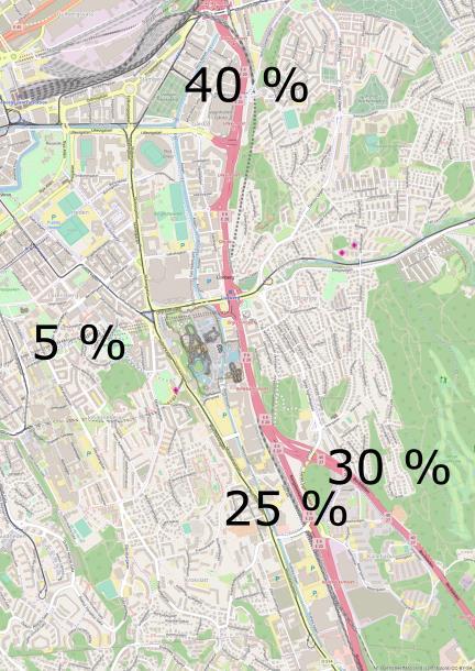 5.2 Påverkan För bedömning av hur trafiken påverkar trafiksystemet har resvaneundersökningen använts för att se var gästerna kommer ifrån, se figur 13.