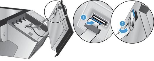 Sätta tillbaka frontpanelen TIPS: En animering som handleder dig i hur du tar bort och sätter tillbaka frontpanelen är tillgänglig på webben (se www.hp.com/support och sök efter din produkt).