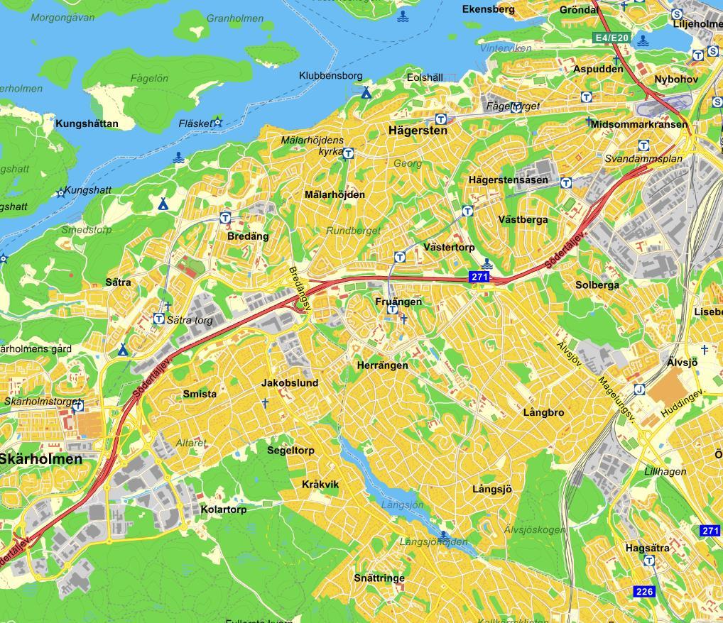Sida 15 (22) 5 Recipienten och dess status Dagvatten leds idag från planområdet i dagvattenledningar tillrecipienten, Mälaren Planområde Figur 8.