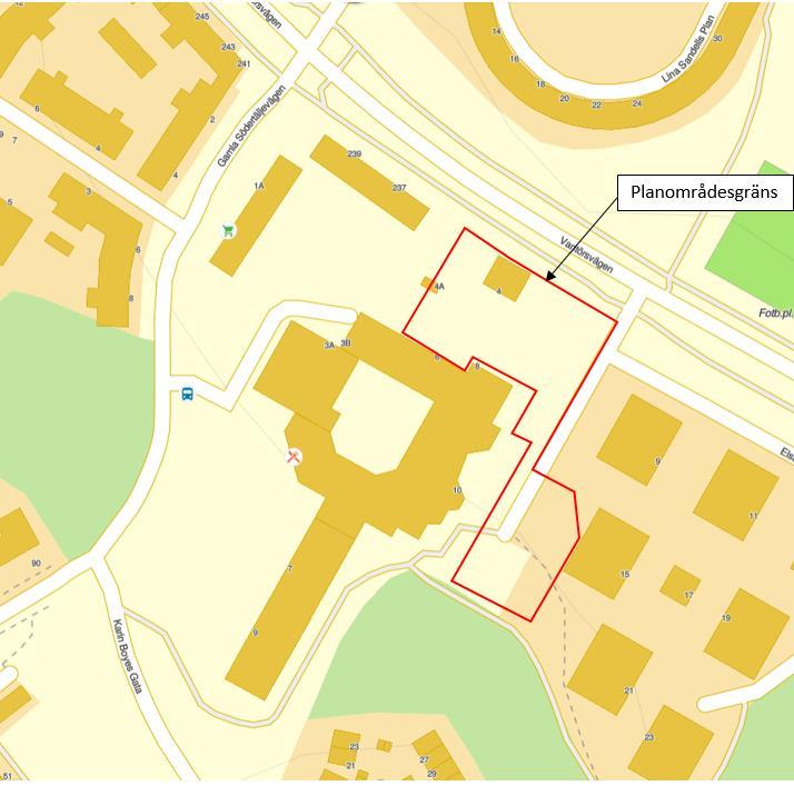 Sida 7 (22) Inom planområdet finns idag huvudsakligen parkeringsytor och lokalgata.
