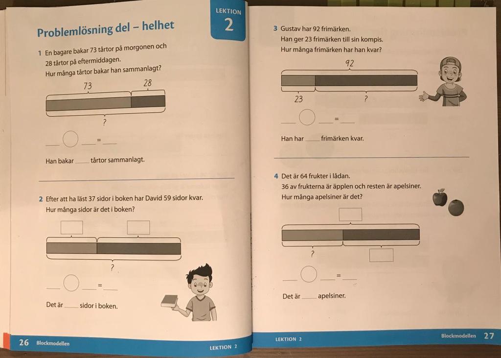 Analys av läroboken Singma matematik 2A övningsbok Bild 2. Uppslag ur Singma matematik 2A övningsbok ss.
