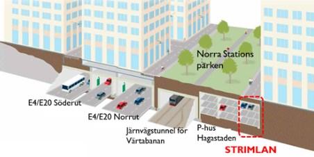 Sida 3 (6) Samtidigt som inriktningsbeslutet togs i december 2013 godkände kommunfullmäktige genomförandet av den första deletappen av parkeringshuset under arbetsnamnet Strimlan, till en