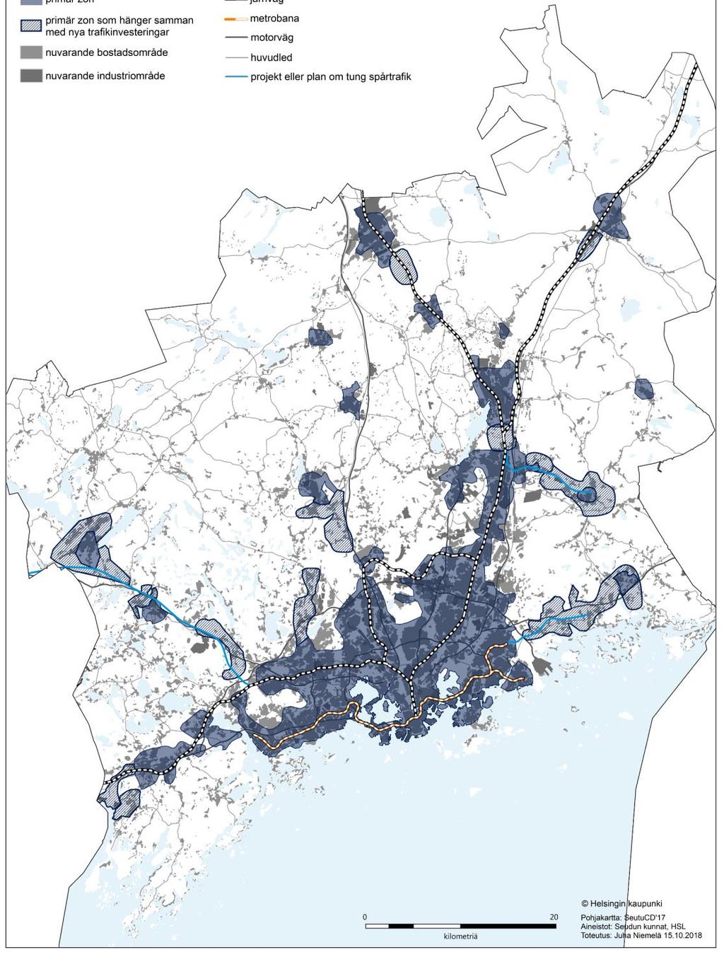 Det är viktigt att förtäta och komplettera den nuvarande strukturen De föreslagna zonerna är motiverade när målet är att placera den regionalt betydande bostadsproduktionen till dessa områden under