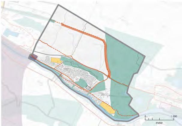 Innan exploatering kan ske ska riskanalys genomföras för närhet till industri. Rekommenderad höjd -0 Tillgänglig stad Bergsby strand Discgolf Radhus, flerbostadshus, enstaka småhus (00-50 st.