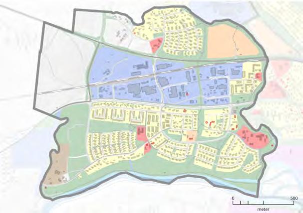 Den största bostadsexploateringen föreslås på sportfältet, men det är lämpligt att i samband med det se över intilliggande rekreationsytor för att skapa en lösning med integrering av olika användning.