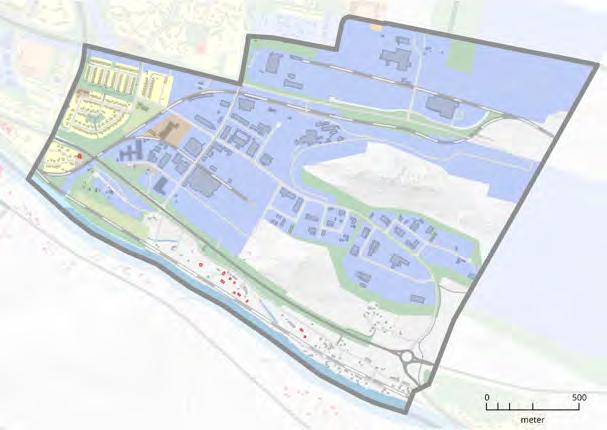 OMRÅDE FÖRSLAG ÖNSKAD UTVECKLING FÖRHÅLLNINGSSÄTT Så här är marken detaljplanerad 09 Verksamheter Förtätning av industriområde Störande verksamheter kan tillåtas.