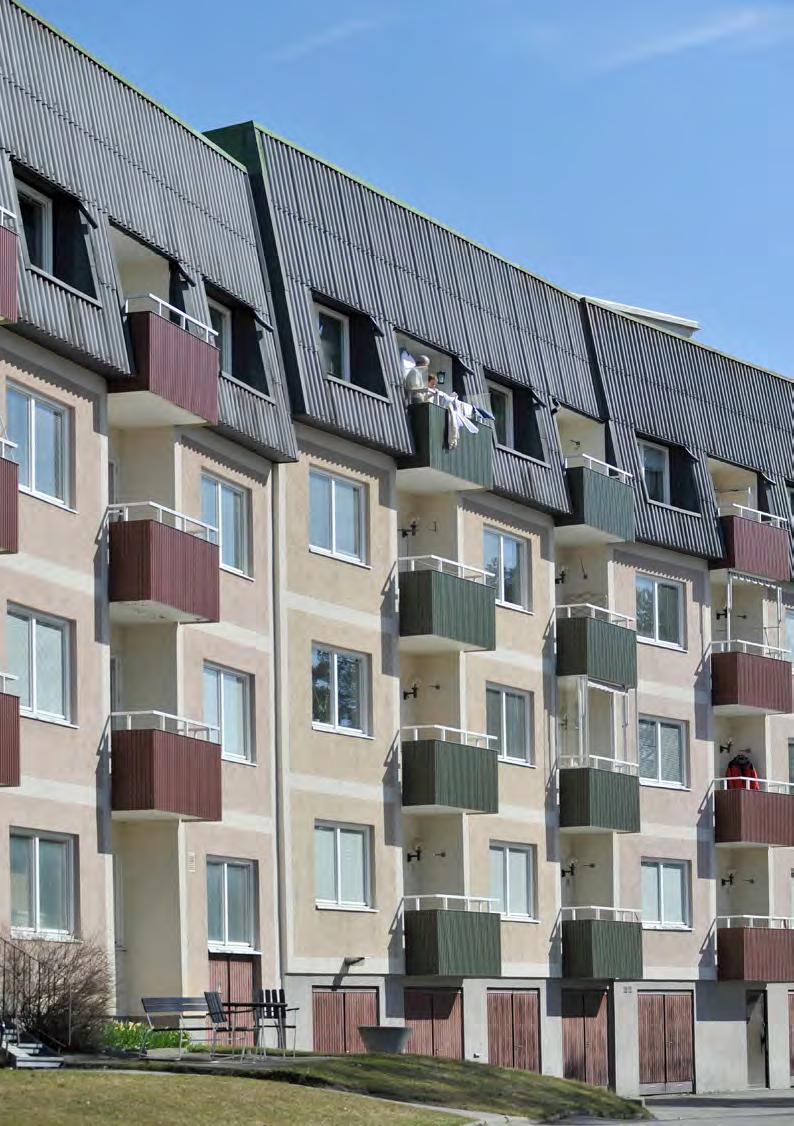 Tidstypiska flerbostadshus på Getberget.
